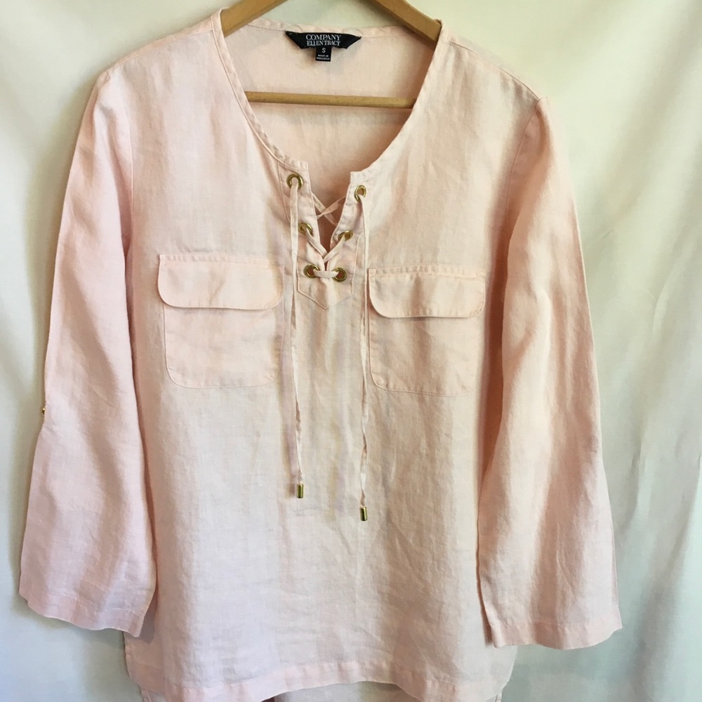 Company Ellen Tracy Peach Linen Tunic Sz Small